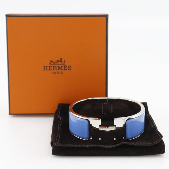 HERMES Bangle metallic blue H bangle clicclacGM