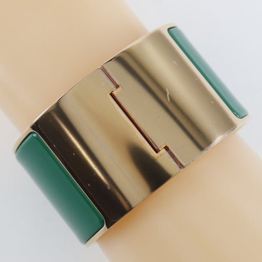 HERMES Bangle Plated Gold Green H bangle Click Clack TGM