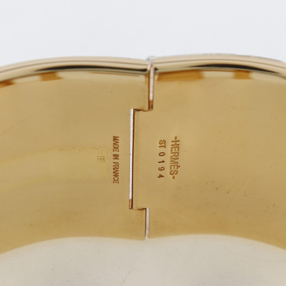 HERMES Bangle Plated Gold Green H bangle Click Clack TGM