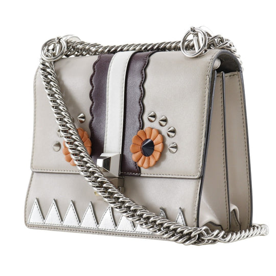 FENDI Shoulder Bag 8M0381-9JU Calfskin beige Studs Mini canai Women Used Authentic