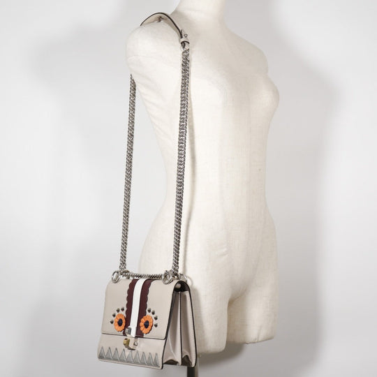 FENDI Shoulder Bag 8M0381-9JU Calfskin beige Studs Mini canai Women Used Authentic