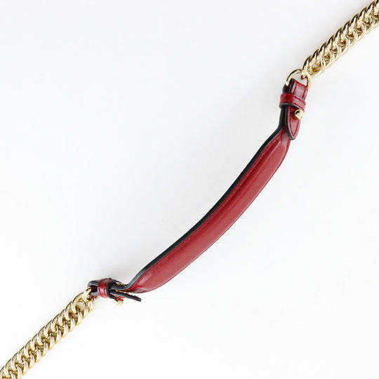 FENDI Shoulder Bag 8M0381 A417 Calfskin Red Mini canai Women Used Authentic