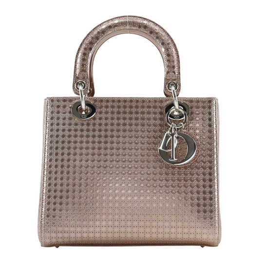 Christian Dior Handbag M0550PSKC leather Pink gold Canage medium Lady Dior Women Used Authentic
