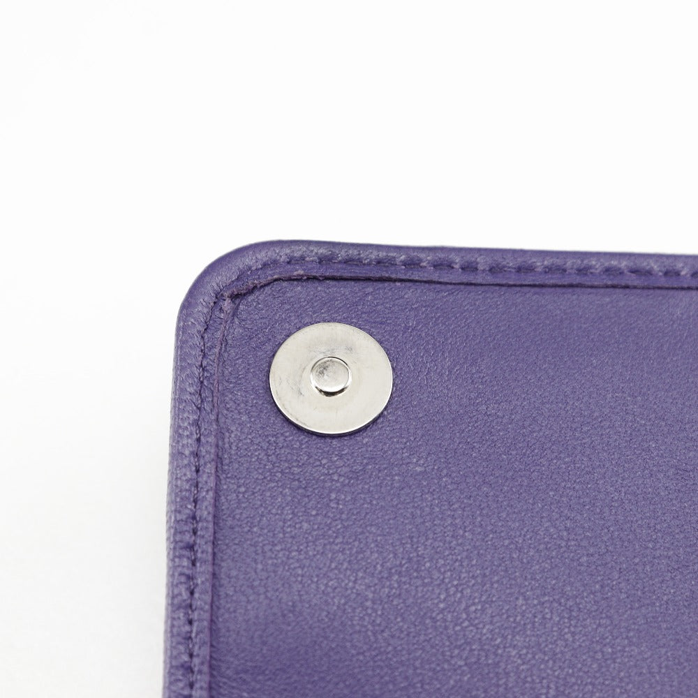 PRADA Shoulder Bag 1DH044 leather purple 2-way clutch Chain wallet Women Used Authentic