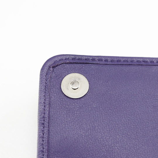 PRADA Shoulder Bag 1DH044 leather purple 2-way clutch Chain wallet Women Used Authentic