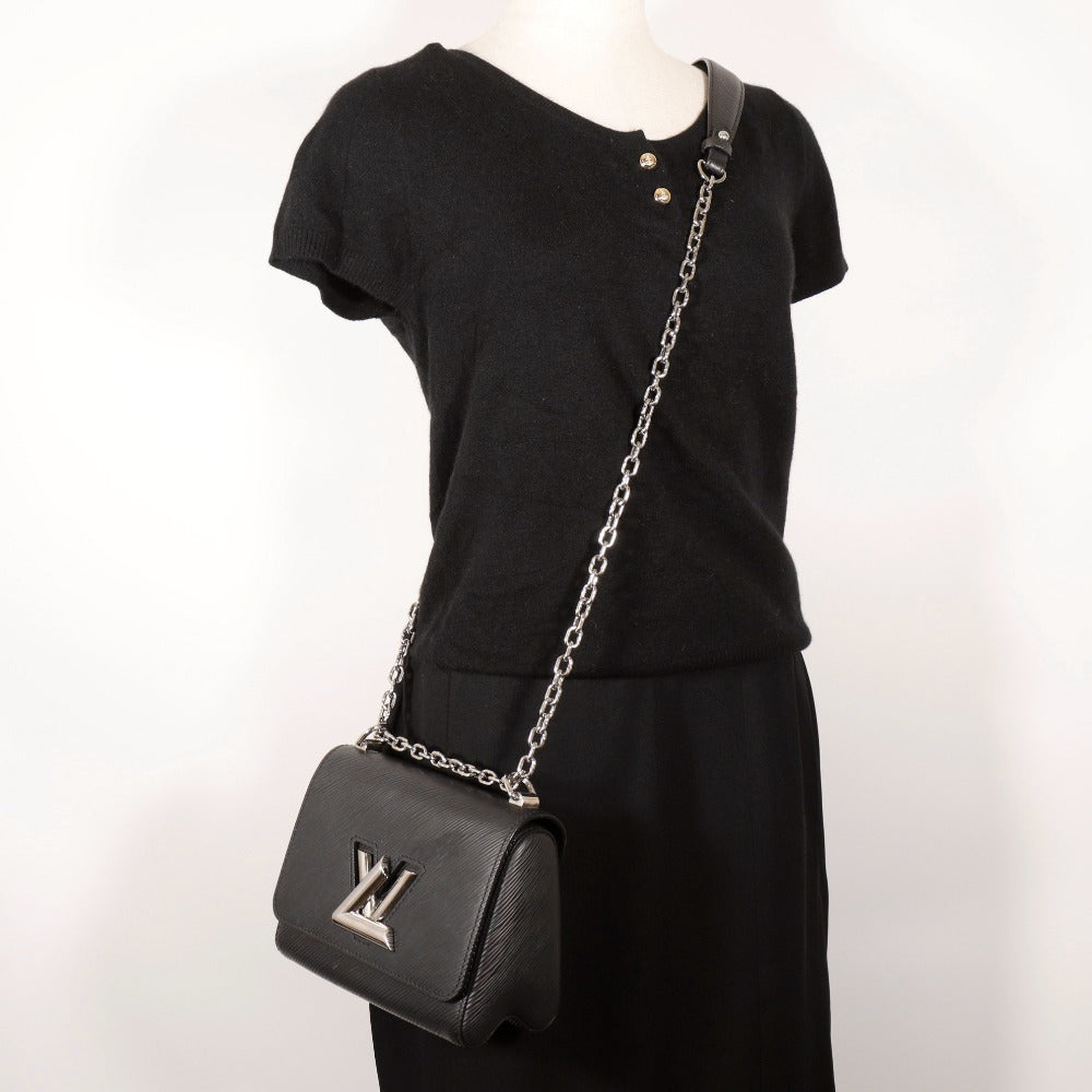 LOUIS VUITTON Shoulder Bag M21118 Epi Leather black ChainShoulder Twist PM Women Used Authentic