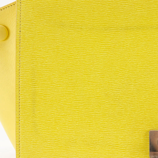 CELINE Handbag 174683 Calfskin yellow Trapeze Small Women Used Authentic