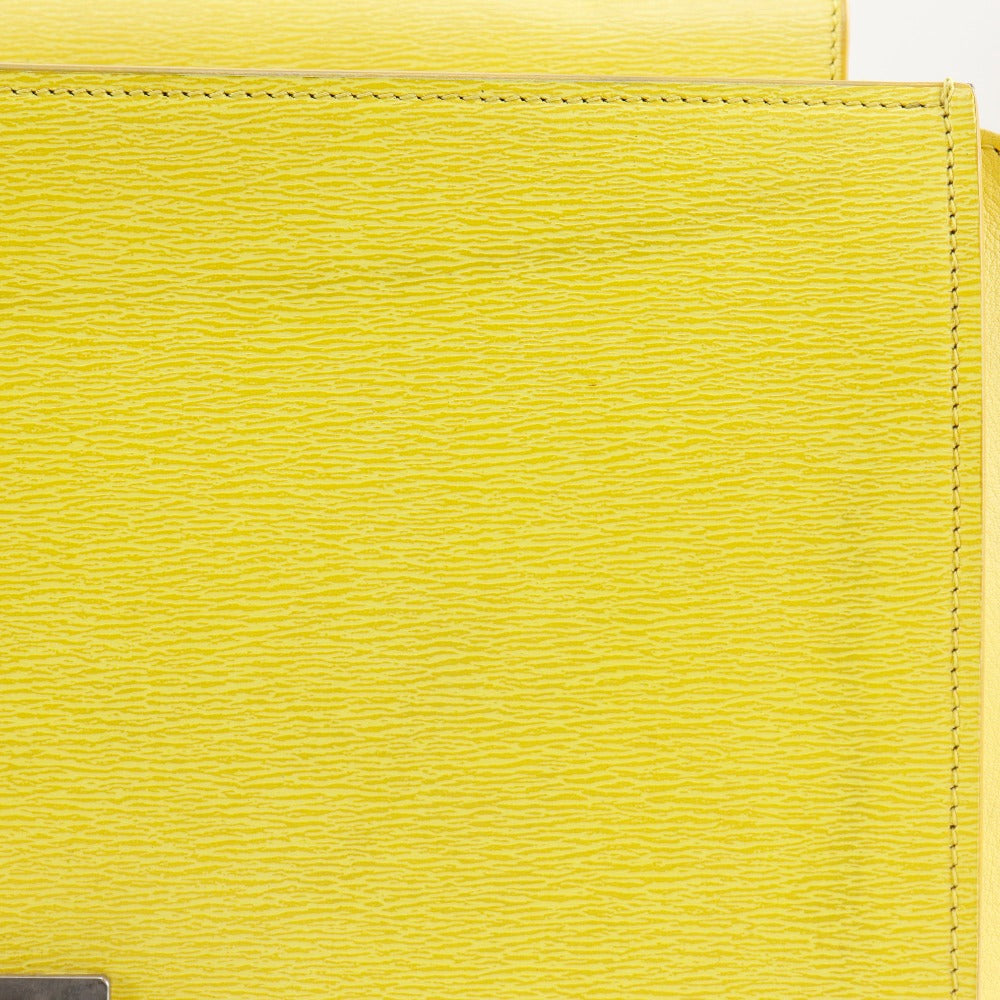 CELINE Handbag 174683 Calfskin yellow Trapeze Small Women Used Authentic