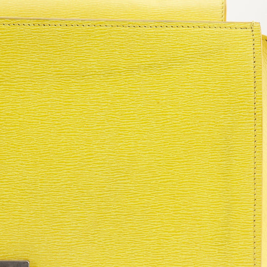 CELINE Handbag 174683 Calfskin yellow Trapeze Small Women Used Authentic