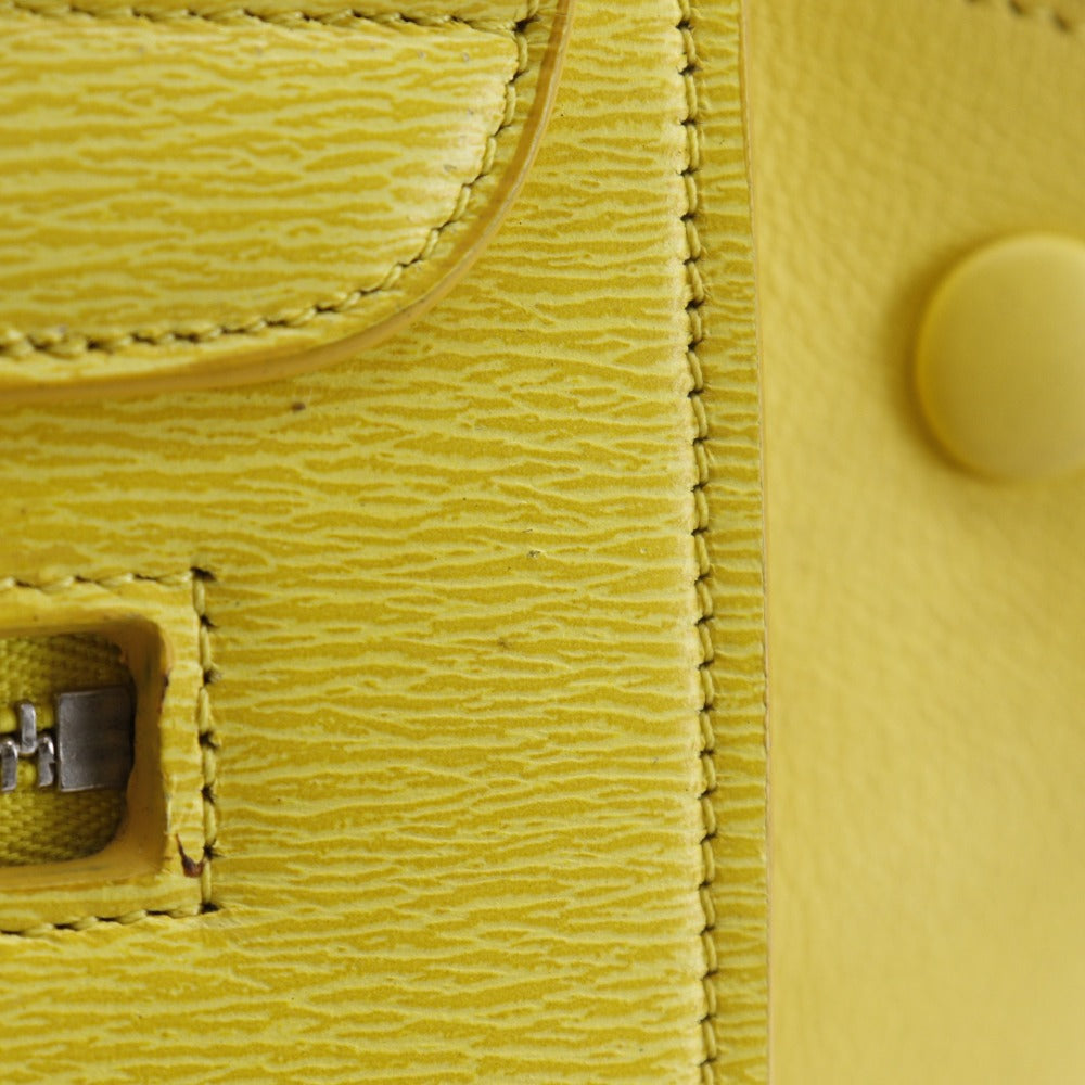 CELINE Handbag 174683 Calfskin yellow Trapeze Small Women Used Authentic
