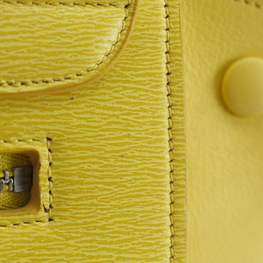 CELINE Handbag 174683 Calfskin yellow Trapeze Small Women Used Authentic