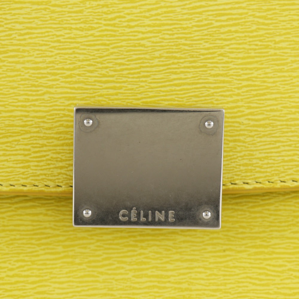 CELINE Handbag 174683 Calfskin yellow Trapeze Small Women Used Authentic