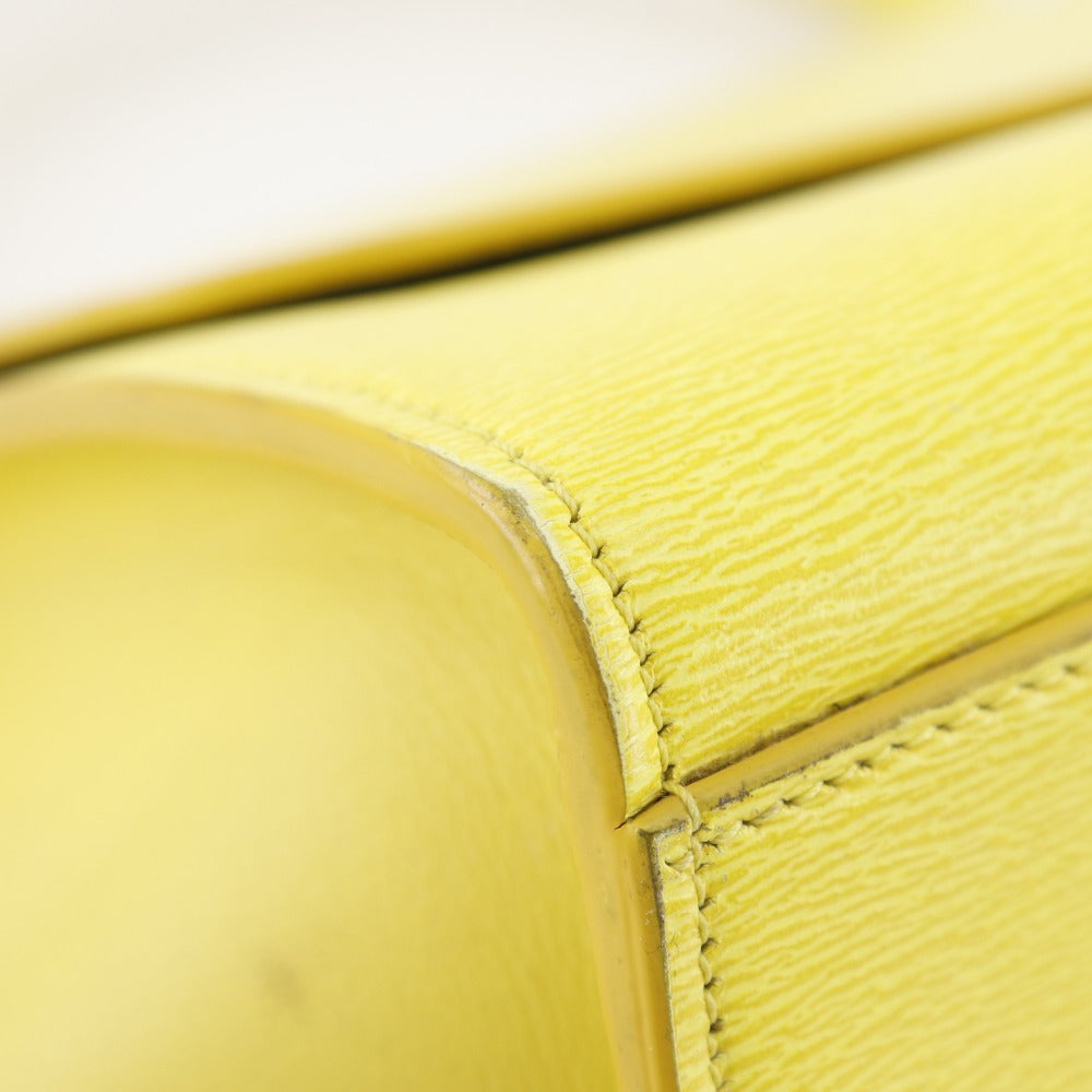 CELINE Handbag 174683 Calfskin yellow Trapeze Small Women Used Authentic