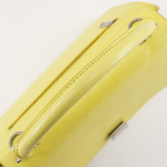 CELINE Handbag 174683 Calfskin yellow Trapeze Small Women Used Authentic