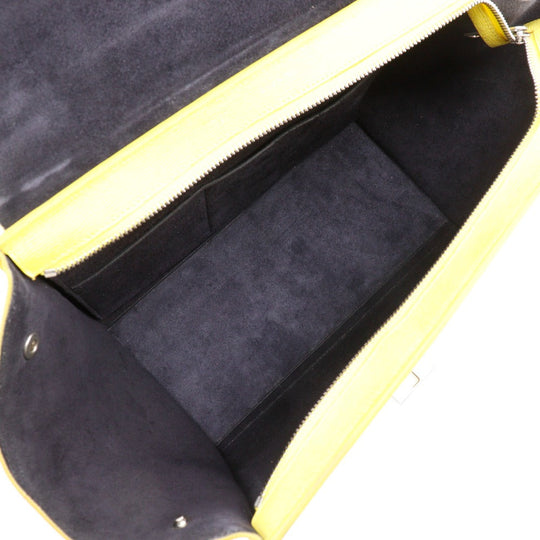 CELINE Handbag 174683 Calfskin yellow Trapeze Small Women Used Authentic