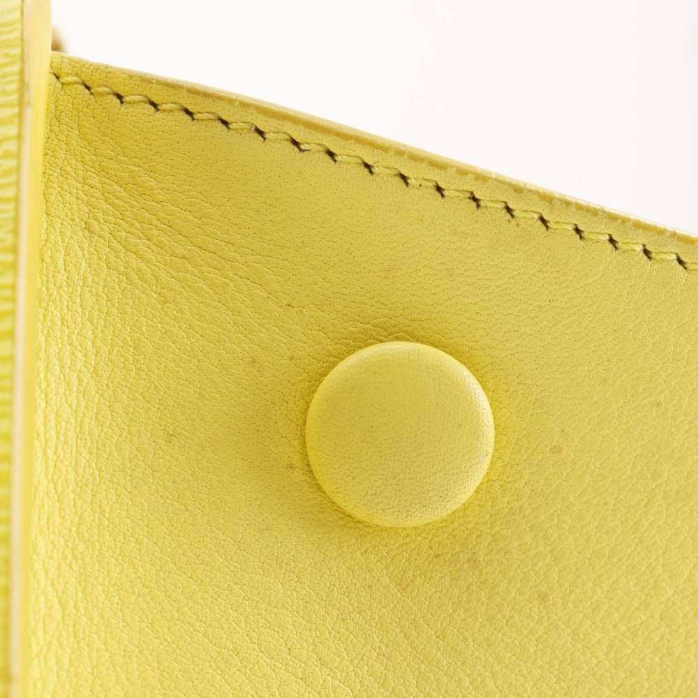 CELINE Handbag 174683 Calfskin yellow Trapeze Small Women Used Authentic