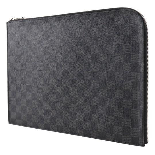 LOUIS VUITTON Clutch bag N41501 Damier Grafitto Canvas black Pochette Jules GM mens Used Authentic