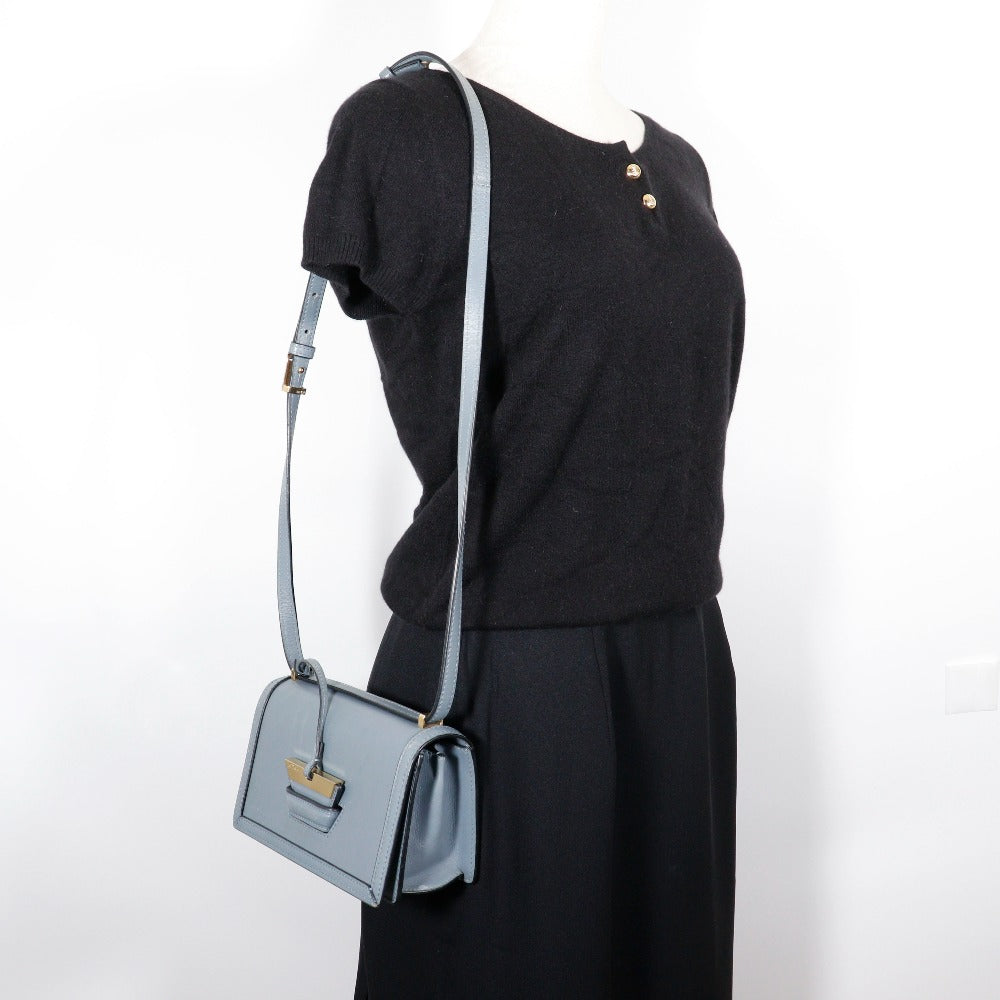 LOEWE Shoulder Bag Calfskin light blue Small Barcelona Women Used Authentic