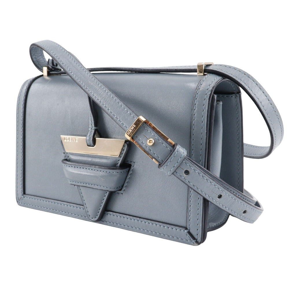 LOEWE Shoulder Bag Calfskin light blue Small Barcelona Women Used Authentic