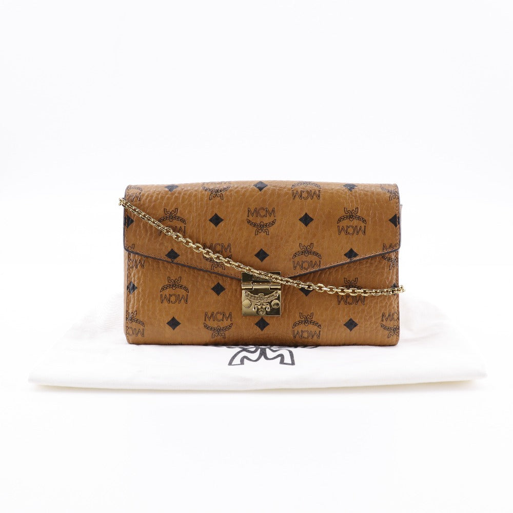 MCM Shoulder Bag MYZ 28AME05 CO001 PVC, Leather Brown 2-way clutch Vicetos Tracy Medium Women Used Authentic