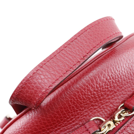 GUCCI Backpack 536192 leather Red ChainBackpack Interlocking Soho Women Used Authentic