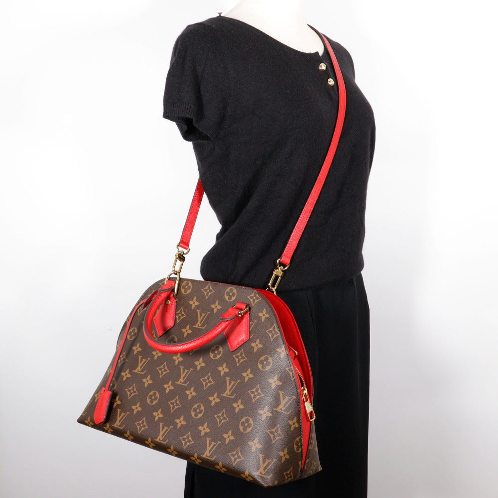LOUIS VUITTON Handbag M41779 Monogram canvas Brown / red Almabag Into Women Used Authentic