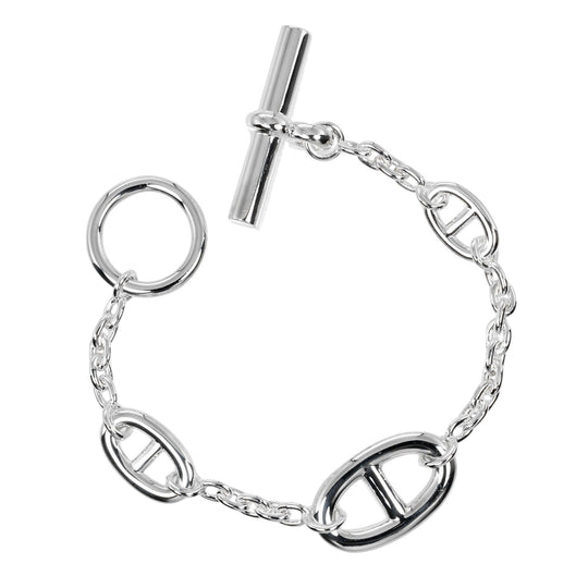 HERMES bracelet Silver925 Silver Circumference of Wristaround5.6" Chene Dunkle Farandole SH Women Used Authentic