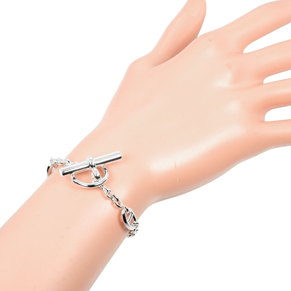 HERMES bracelet Silver925 Silver Circumference of Wristaround5.6" Chene Dunkle Farandole SH Women Used Authentic