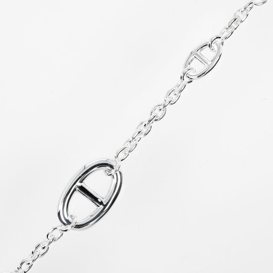 HERMES bracelet Silver925 Silver Circumference of Wristaround5.6" Chene Dunkle Farandole SH Women Used Authentic