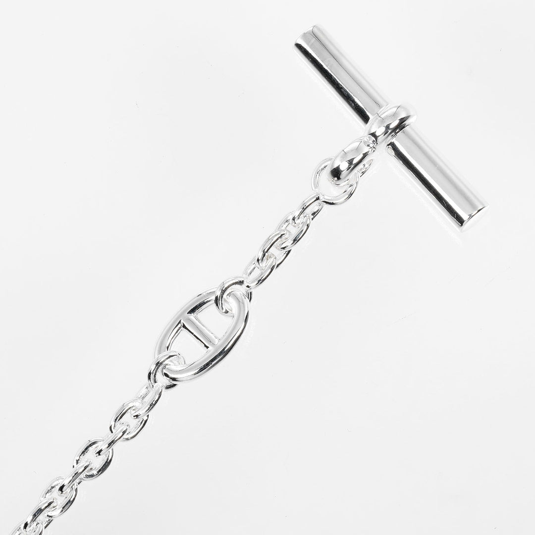 HERMES bracelet Silver925 Silver Circumference of Wristaround5.6" Chene Dunkle Farandole SH Women Used Authentic