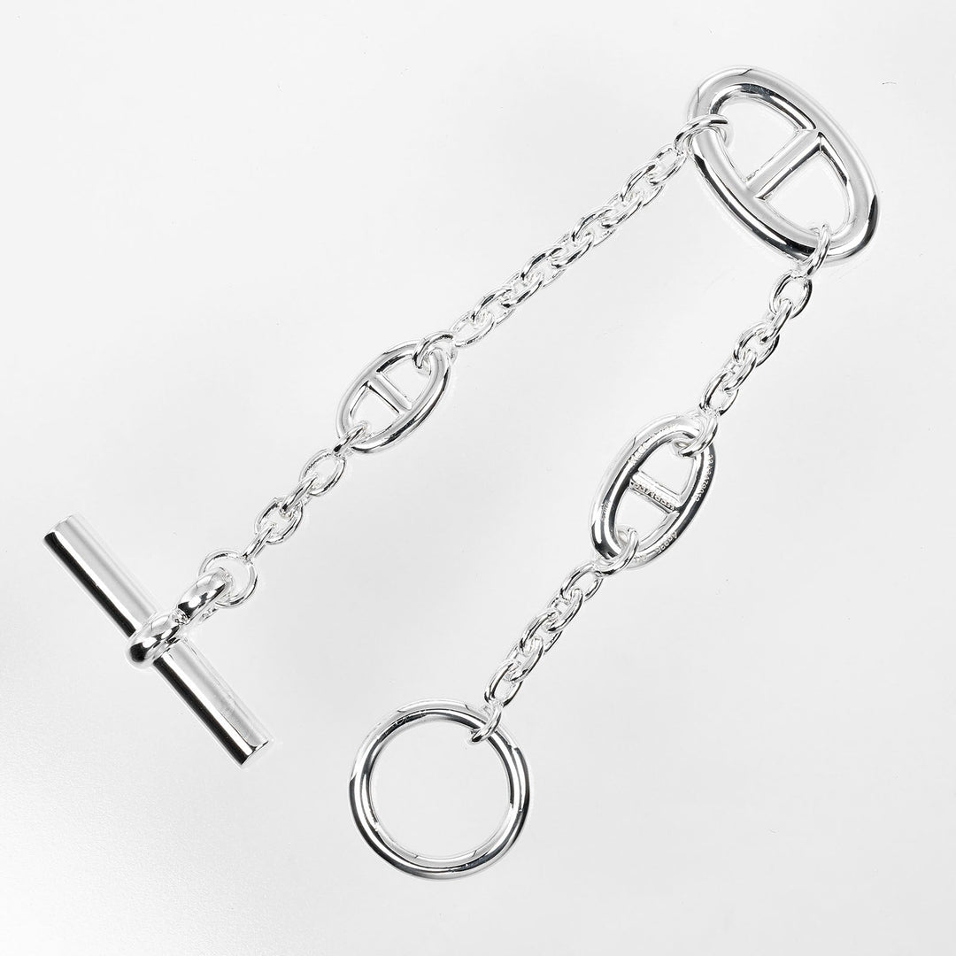 HERMES bracelet Silver925 Silver Circumference of Wristaround5.6" Chene Dunkle Farandole SH Women Used Authentic