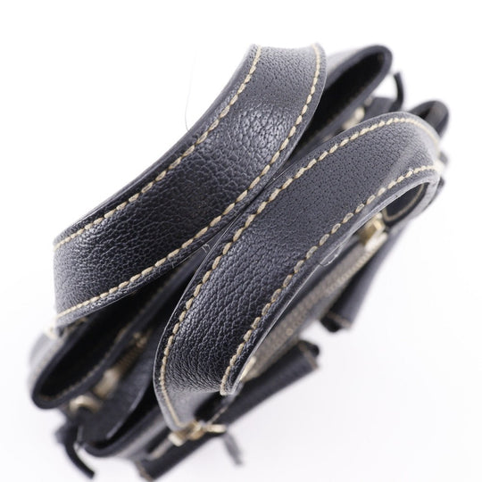 BVLGARI Handbag leather black 2WAYShoulder Maxi Rettale Women Used Authentic