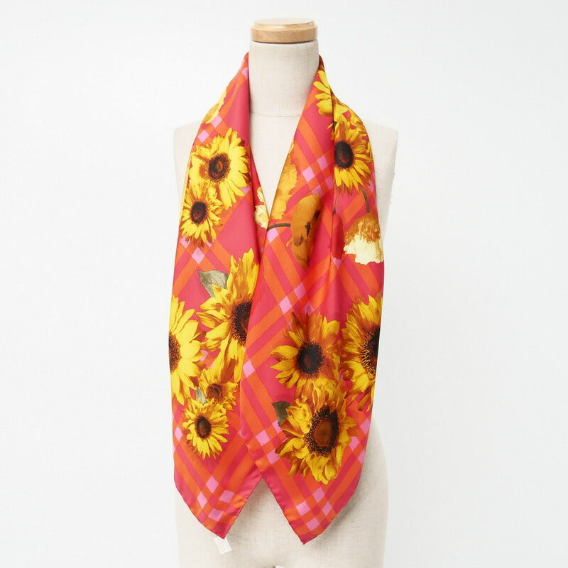 GUCCI scarf silk Pink, orange, red, yellow, etc. Women Used Authentic