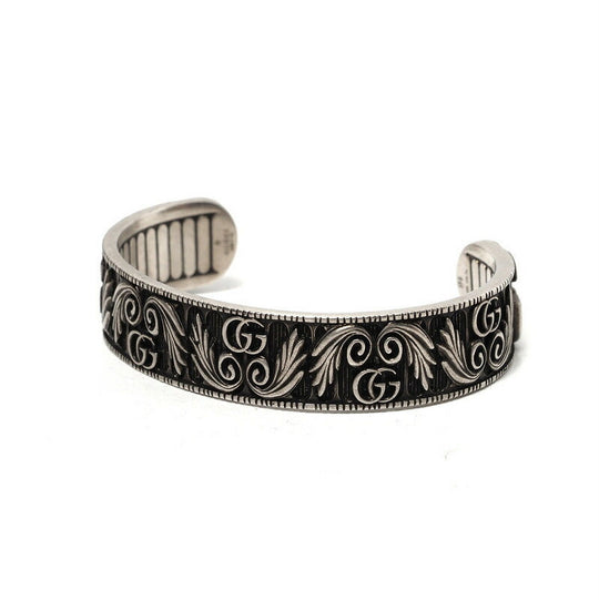 GUCCI bracelet Silver925 Black Silver Women 16 Used Authentic