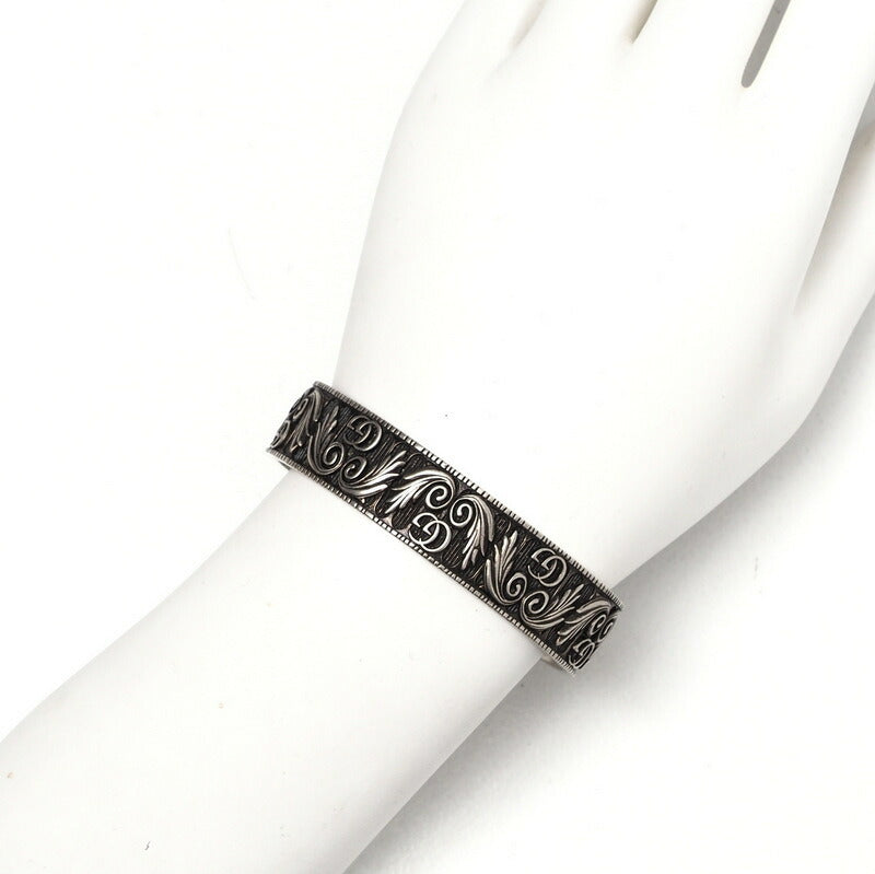 GUCCI bracelet Silver925 Black Silver Women 16 Used Authentic