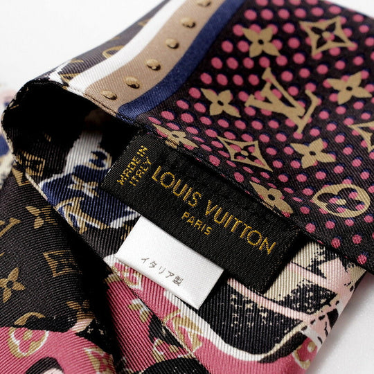 LOUIS VUITTON scarf M75046 silk multicolor Monogram Wallpaper Twilly Bandoo Women Used Authentic