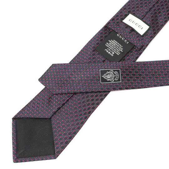 GUCCI tie silk Dark gray mens Used Authentic