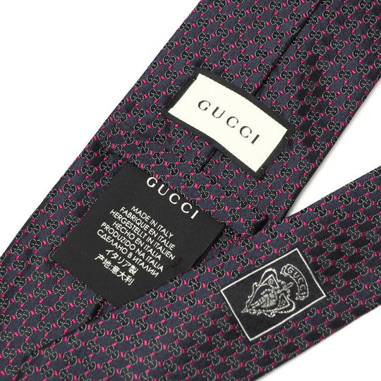 GUCCI tie silk Dark gray mens Used Authentic
