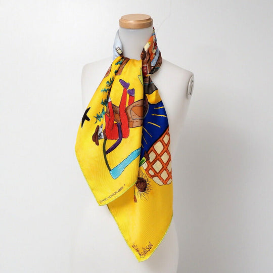 LOUIS VUITTON scarf silk multicolor Women Used Authentic