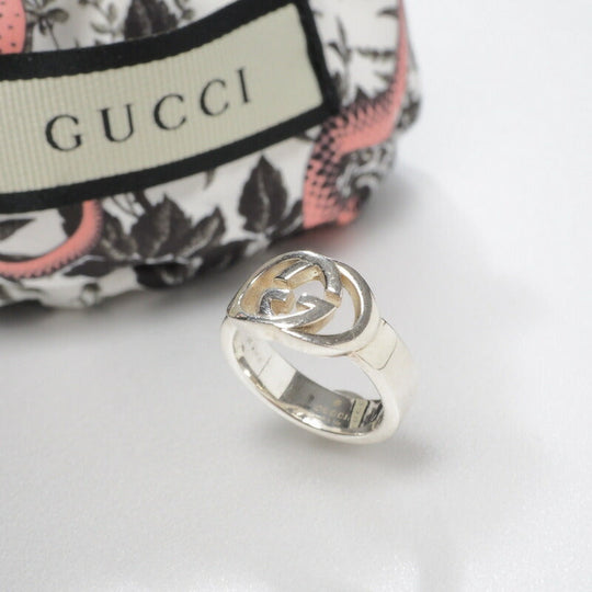 GUCCI Ring Ag925 Silver Interlocking G 9