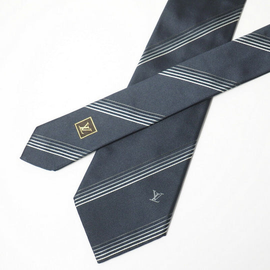 LOUIS VUITTON tie silk Navy mens Used Authentic