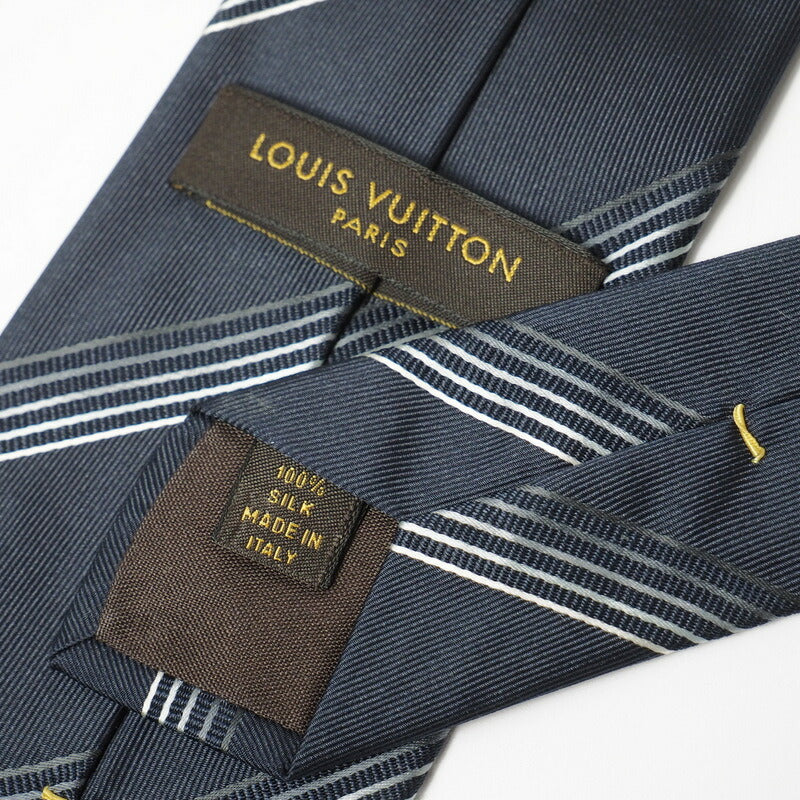 LOUIS VUITTON tie silk Navy mens Used Authentic