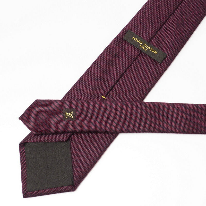 LOUIS VUITTON tie silk Bordeaux mens Used Authentic