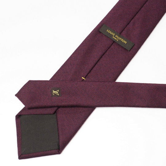 LOUIS VUITTON tie silk Bordeaux mens Used Authentic