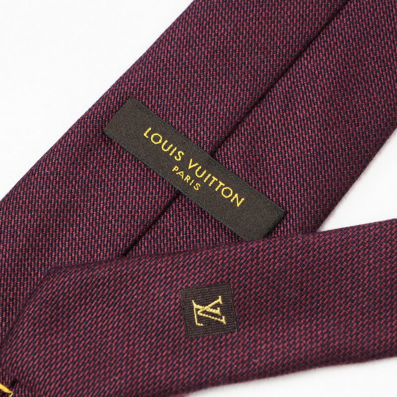 LOUIS VUITTON tie silk Bordeaux mens Used Authentic