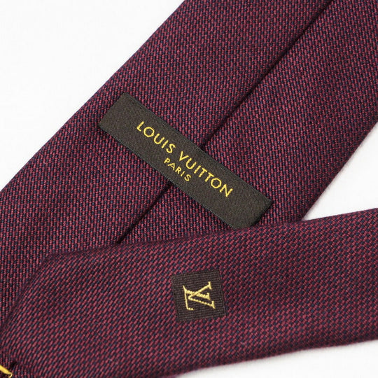 LOUIS VUITTON tie silk Bordeaux mens Used Authentic