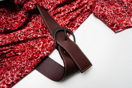LOUIS VUITTON one piece 96% rayon, 4% polyurethane Genuine leather: cowhide, sheepskin Red Leather belt included Flower print dress Women 34 Used Authentic
