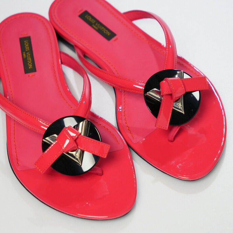 LOUIS VUITTON Sandals Patent leather pink Women 37 Used Authentic