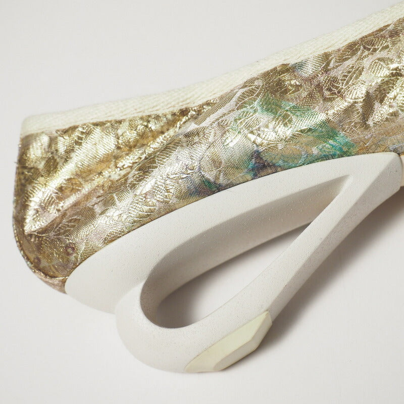 LOUIS VUITTON pumps Jacquard Leather Champagne gold/green/purple Women 37 Used Authentic