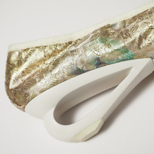 LOUIS VUITTON pumps Jacquard Leather Champagne gold/green/purple Women 37 Used Authentic